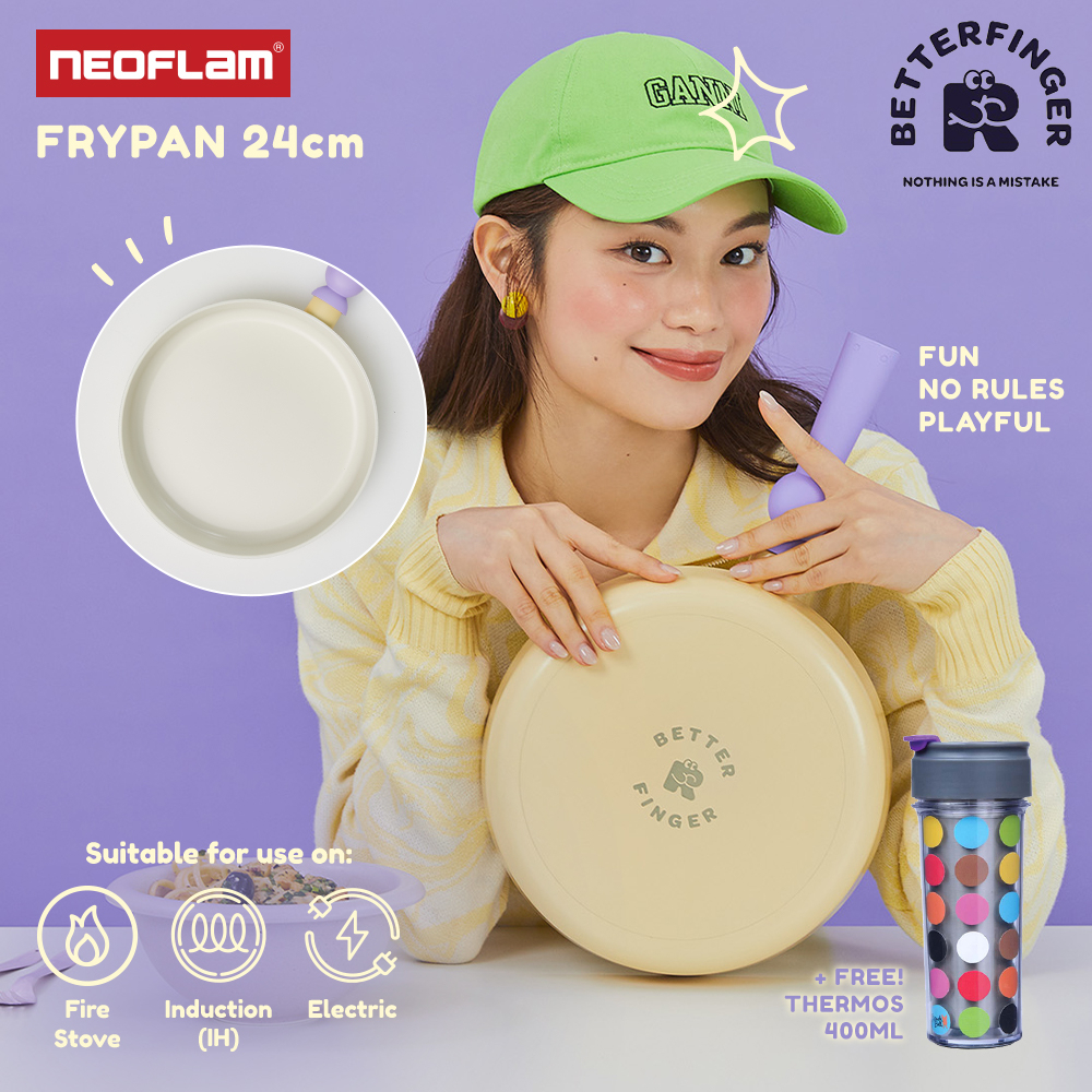 Neoflam BETTER FINGER Fry Pan 24cm Wajan Keramik Anti Lengket Induksi