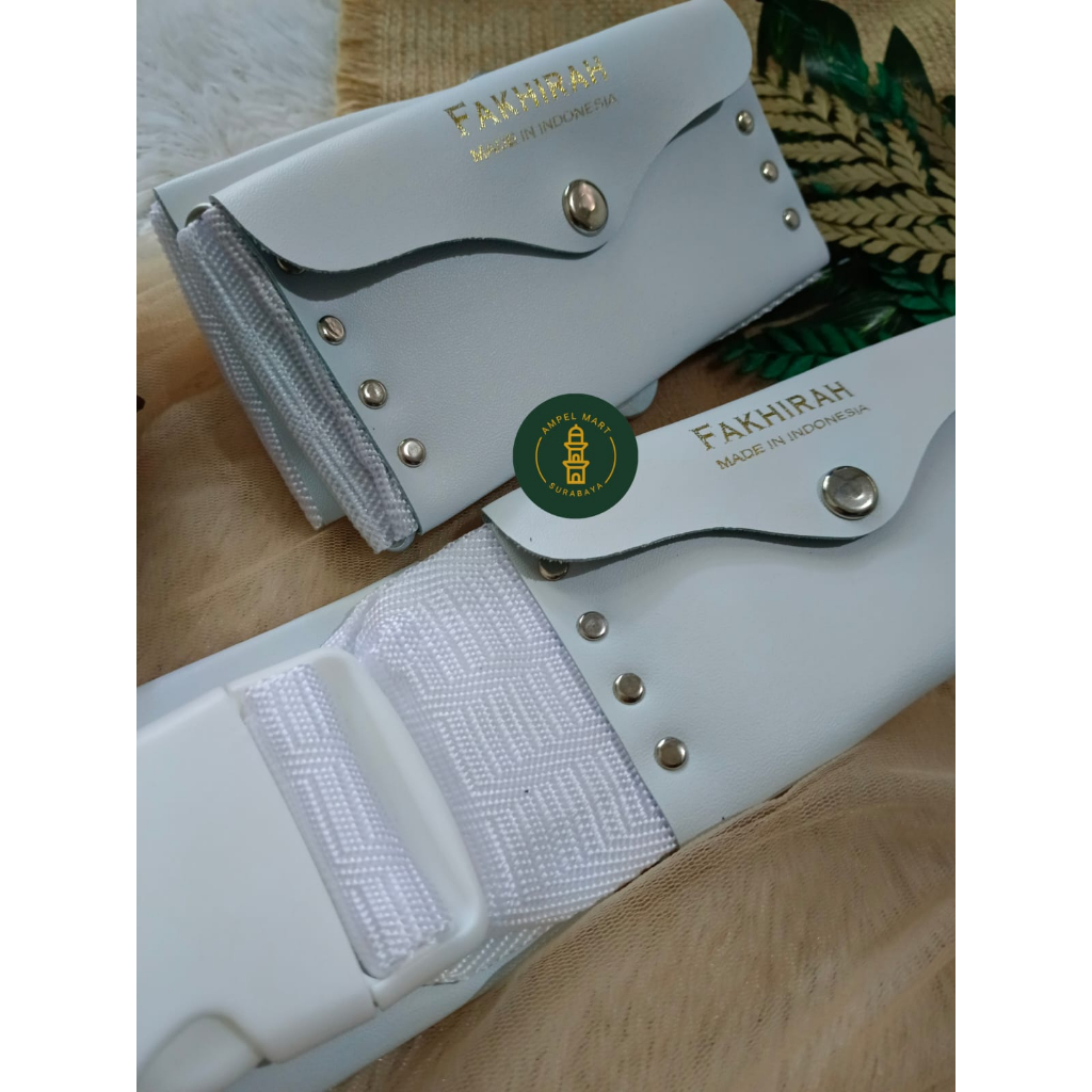 Sabuk Ikat pinggang Ihram Ihrom FAKHIRA PUTIH Sabuk Haji Umrah Tanpa Jahit