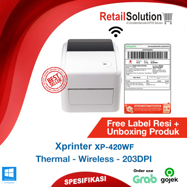 Printer Label Thermal WiFi XPRINTER XP420WF / XP-420WF / XP420 WF