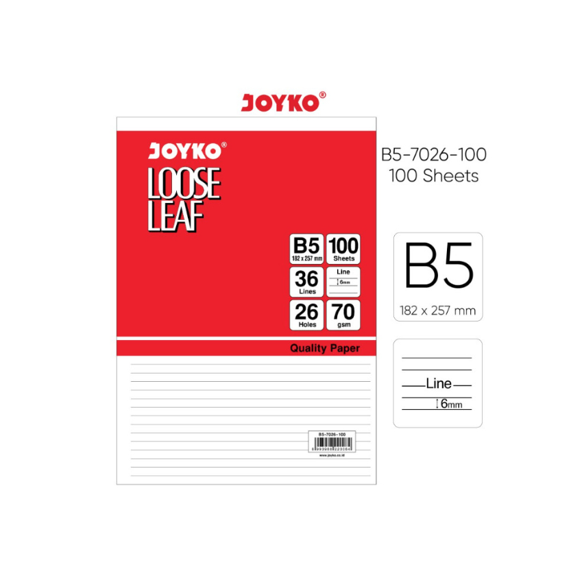 

Loose Leaf Isi Kertas File Binder Joyko B5 100 Lbr