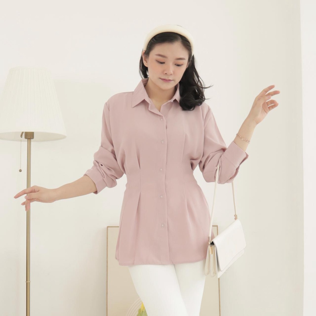 WQ Kwon Top Longsleeve Blouse / Kemeja Wanita / Blouse Wanita / Kemeja Lengan Panjang / Kemeja Kantor / Office Wear / Atasan Wanita