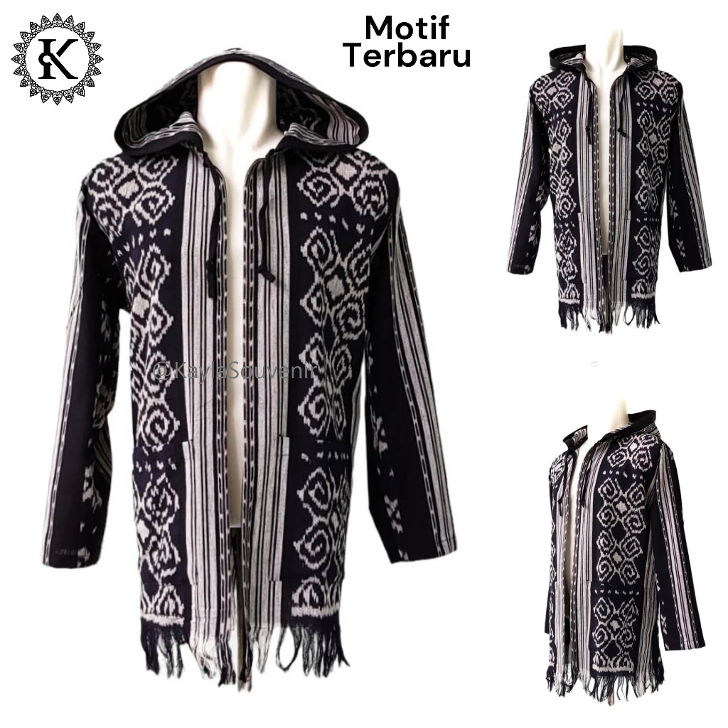 Hoodie Cardigan Tenun / Hoodie Tenun Etnik Pria Wanita - Kain Etnik