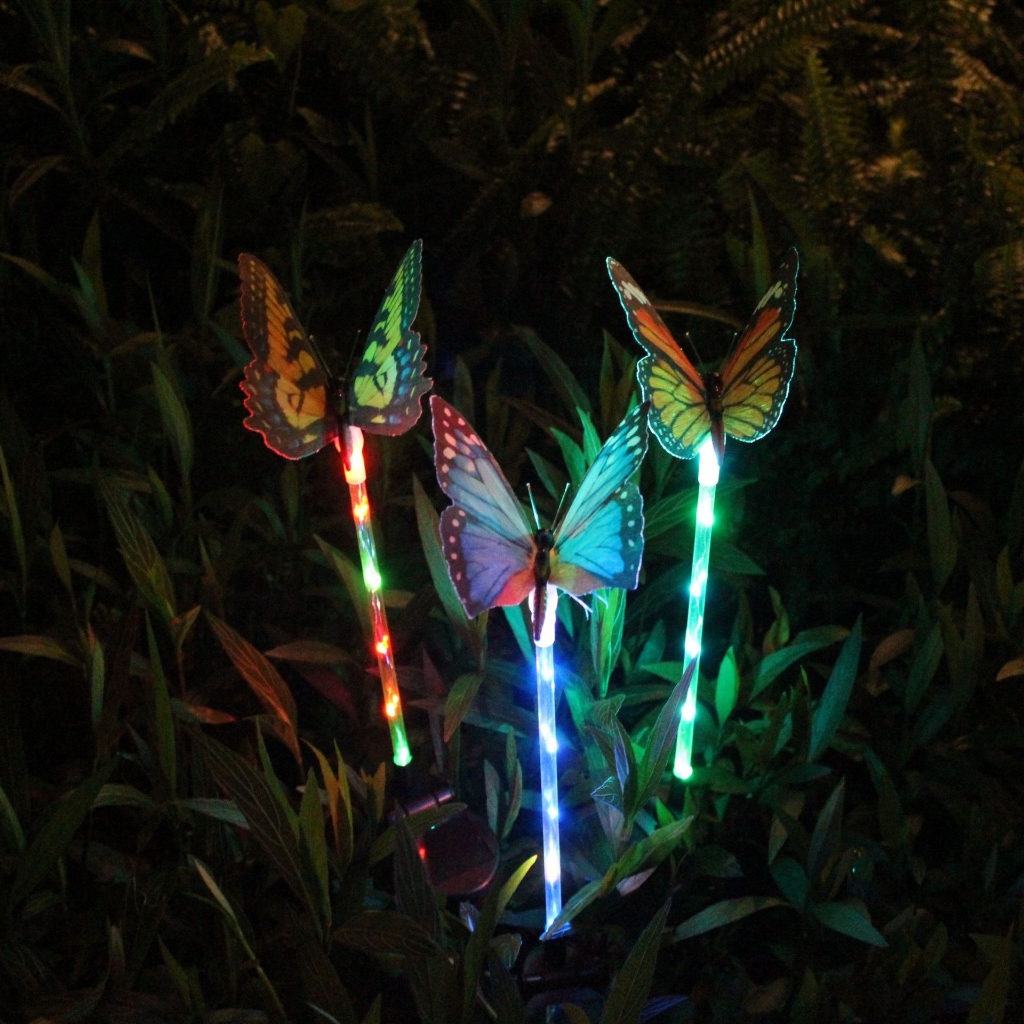 Lampu Taman Tenaga Surya LED Outdoor Bentuk Kupu Kupu Tahan Air Multicolor Solar Garden Light Butterfly Lampu Dekorasi Untuk Pernikahan