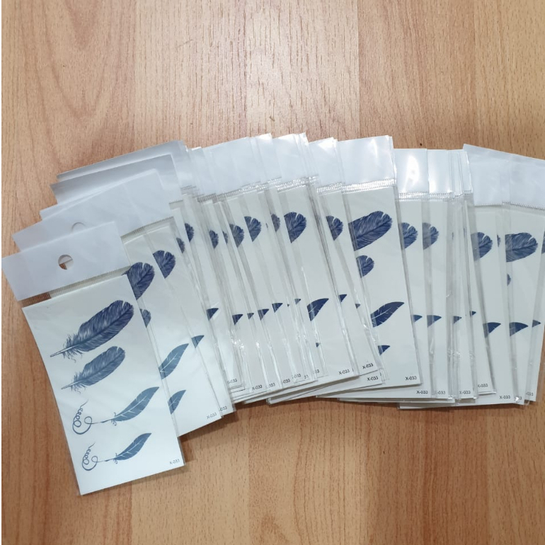 Tato Temporer Blue Feather Tato anti air Sticker Air Premium Quality 100% Barang Import