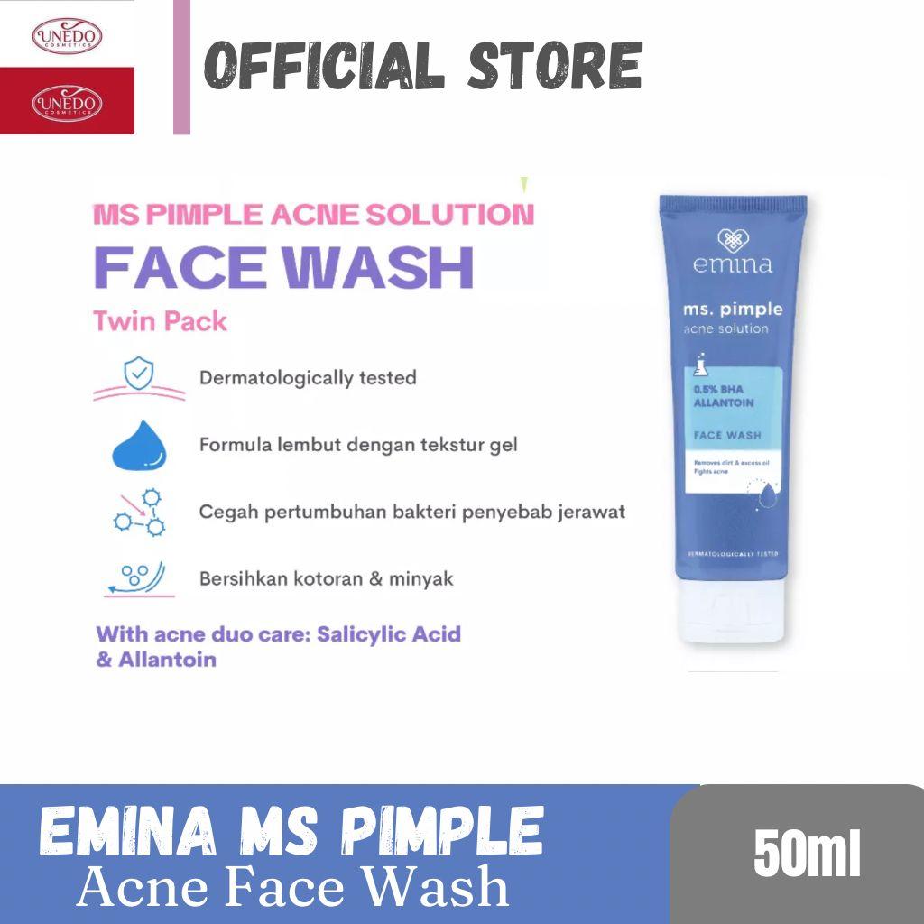 Emina MS PimpleAcne Slution Face Wash Pencuci Wajah Berjerawat