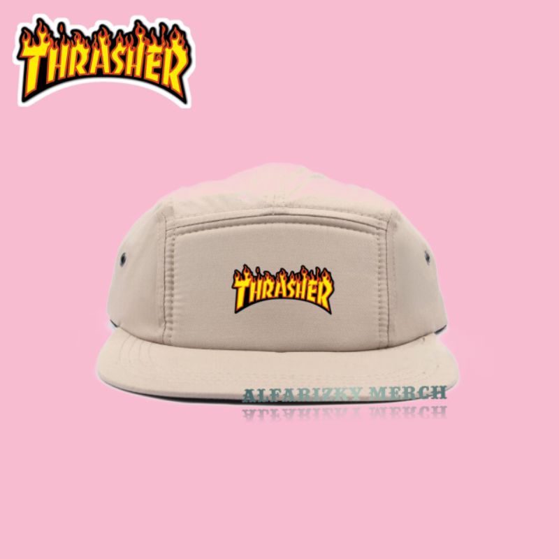 Topi 5 panel snapback/topi six panel skate pria wanita THRASHER