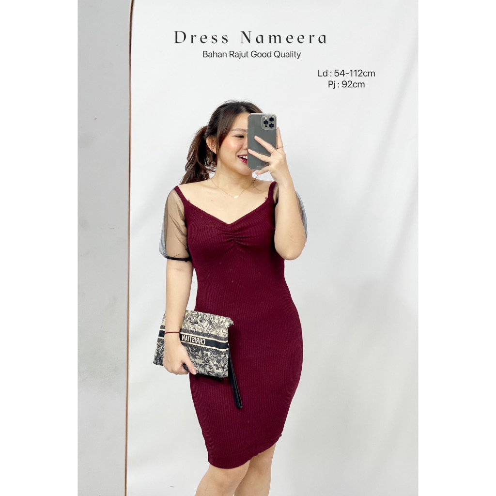 Basic id fashion Korean knitting bodycon sexy mini dres lengan pendek