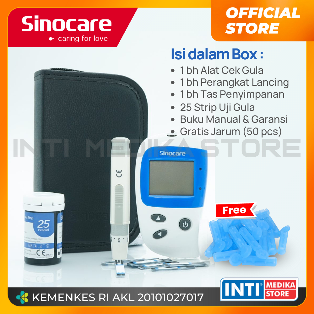 SINOCARE - Alat Cek Gula Darah Safe Accu 2 | Alat Cek Diabetes