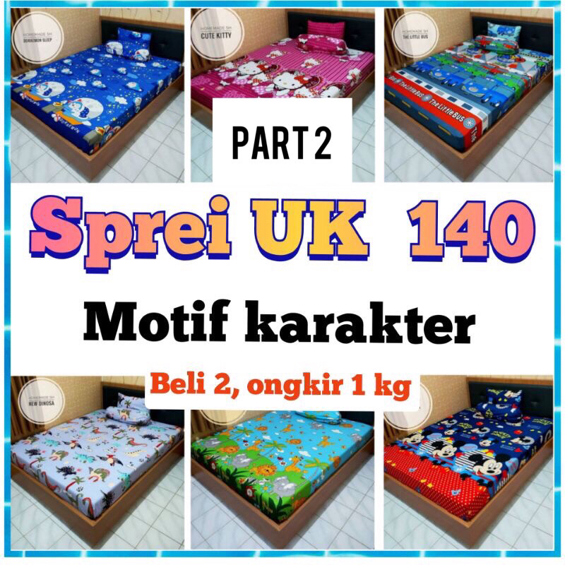 SPREI SEPRAI SEPREI HOMEMADE MOTIF KARAKTER GAMBAR JUNGLE PARIS BUNGA SPIDERMAN HEWAN BT21 BULAN BIN
