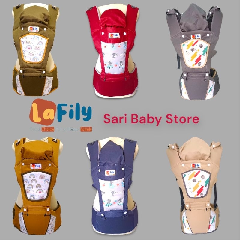 Gendongan Bayi Depan Belakang Hipseat Lafily 6 in 1 Posisi