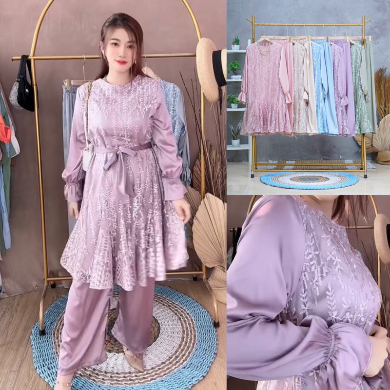 [11311] Best Seller - Setelan brukat wanita terbaru / Setcel wanita lebaran mewah / Oneset Kondangan