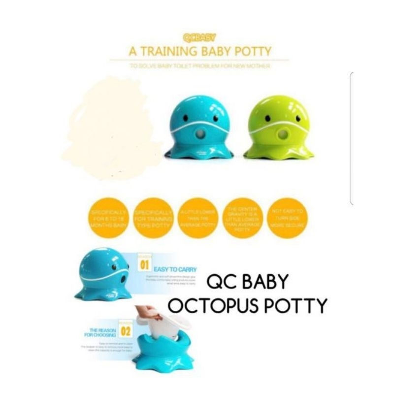 QC Baby Training Potty Octopus Pispot Bayi