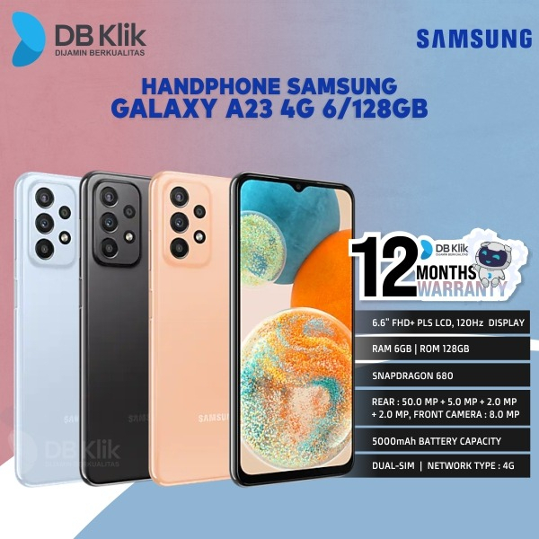 Handphone SAMSUNG GALAXY A23 4G 6/128GB - A23 6GB 128GB Garansi Resmi