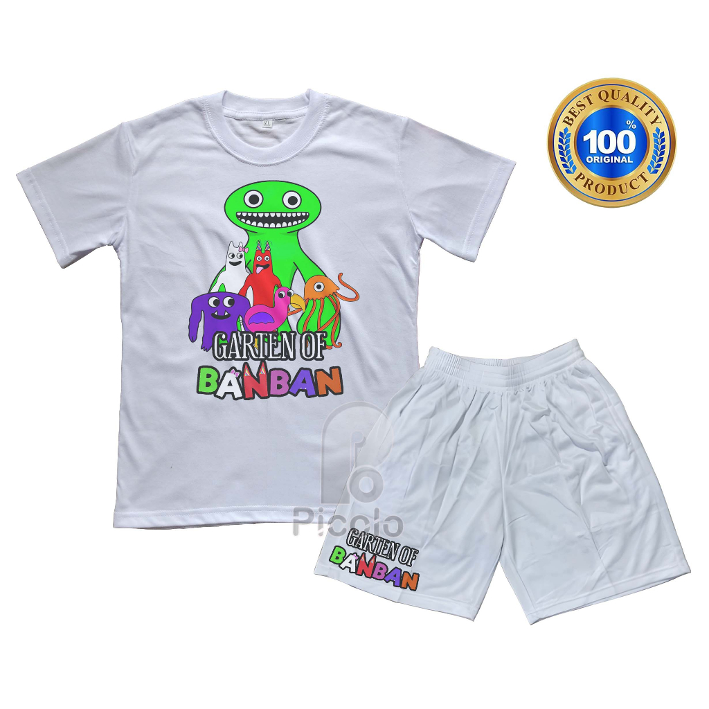 (FREE NAMA) BAJU KAOS SETELAN ANAK MOTIF GARTEN OF BANBAN UNISEX Bahan COTTUN