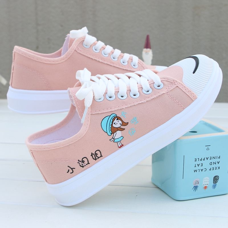 SA-003 IMPORT Sepatu Anak Import Kets Kanvas Anak Perempuan Tali Motif Kartun Casual Ukuran 28-32