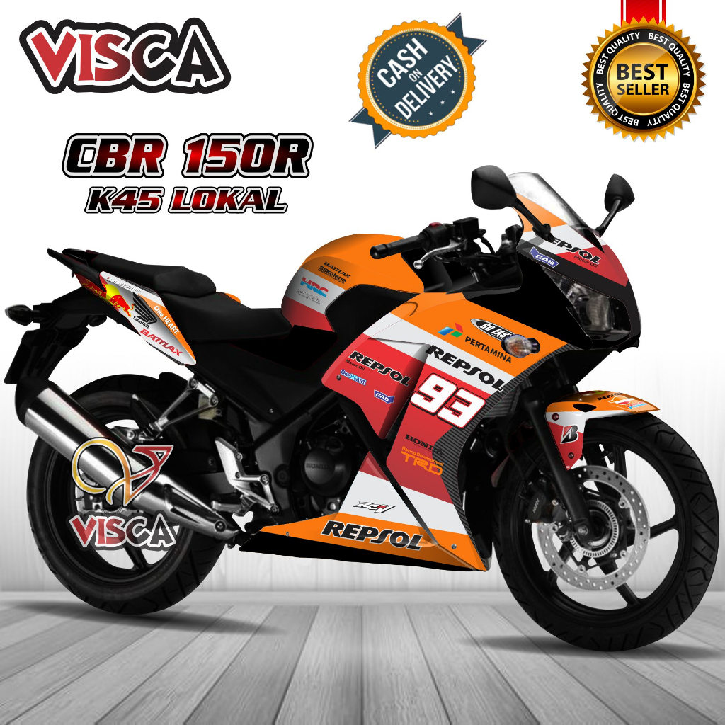 Decal Cbr 150r K45 Lokal Stiker Cbr 150r K45 Lokal Striping Cbr K45 Lokal Stiker Cbr 150r Full Body 