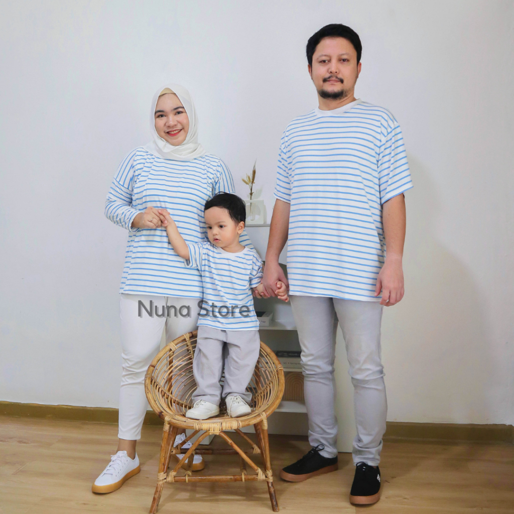 Nuna Store Stelan Set Keluarga Ayah Ibu Anak Laki Laki Perempuan Family Set Stripe