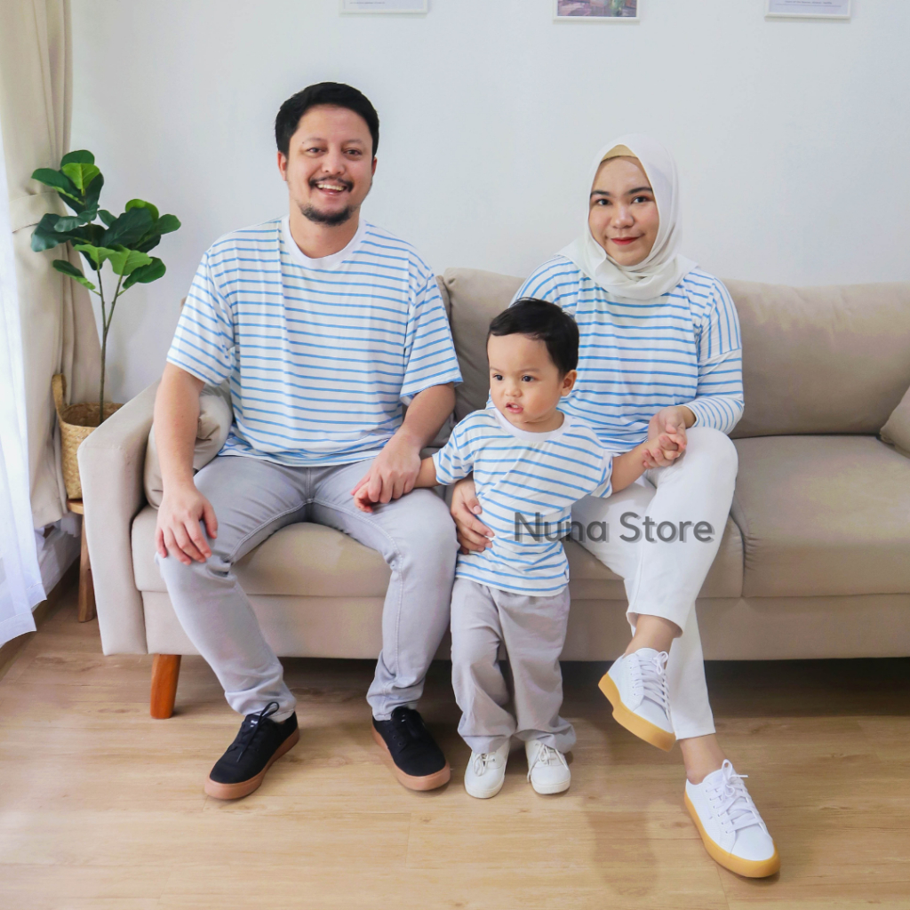 Nuna Store Stelan Set Keluarga Ayah Ibu Anak Laki Laki Perempuan Family Set Stripe