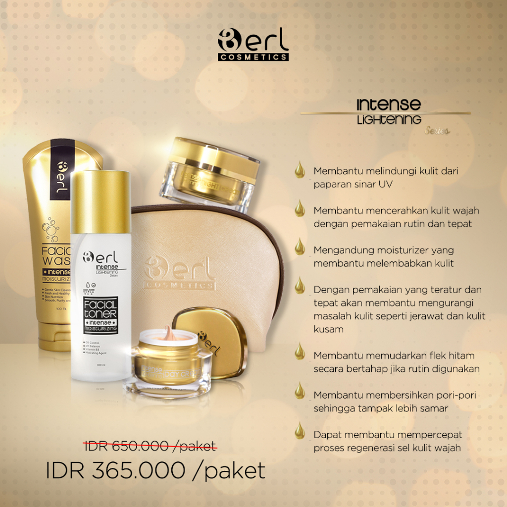 [KOSMETIK SKINCARE HALAL] B Erl Intense Lightening Series Authentic Free pouch