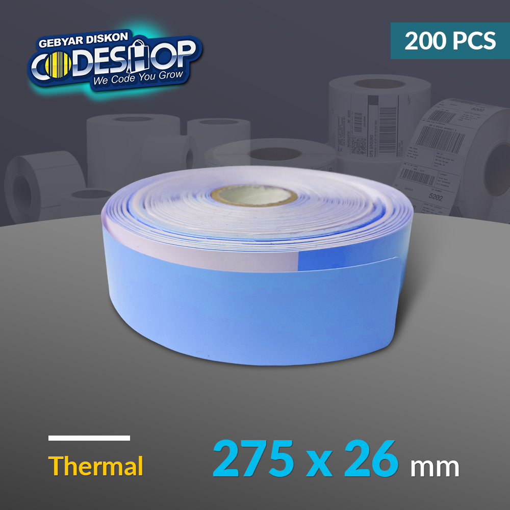 

Codeshop Label Gelang Pasien 275 x 26 mm Biru Wristband Thermal Printer Isi 200 Pcs