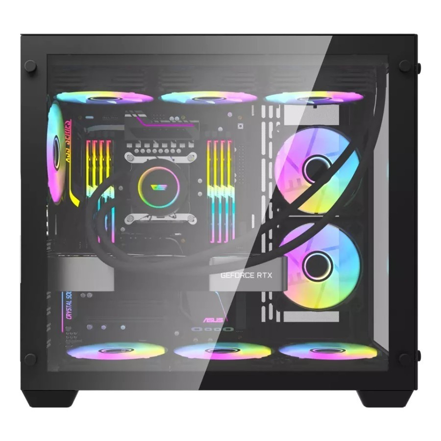 CASING AIGO DARKFLASH C285 Tempered Glass Gaming Case