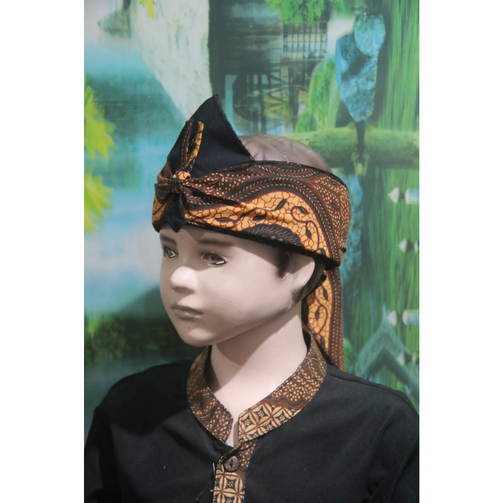 iket kepala sunda jawa blangkon tradisional anak anak batik USIA 1-10 TAHUN atas bolong (COKLAT)