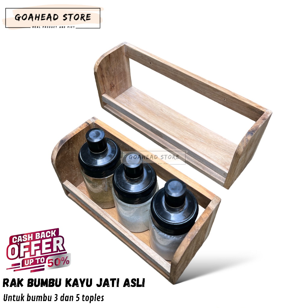 ( PALING MURAH ) Tempat Bumbu Dapur Kayu Jati Tua Asli - Rak Bumbu / Wadah Bumbu Gantung - Tempat Bu
