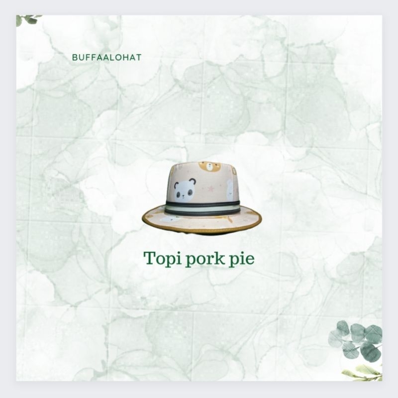 Topi Fedora Pork Pie Motif Original Bandung - Buffalo Hat