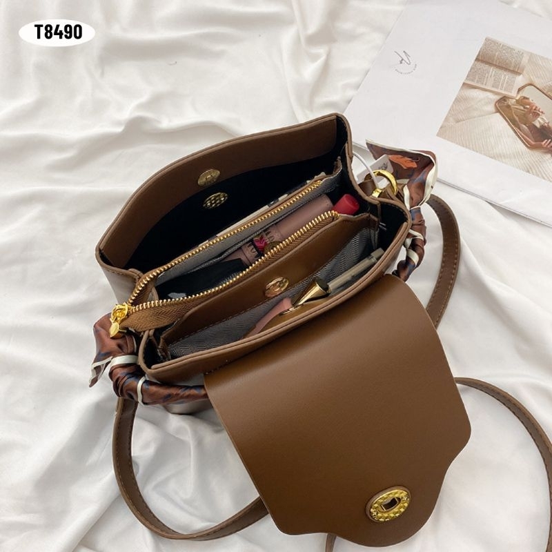 [IMPORT] T8490 - TAS SELEMPANG WANITA FASHION IMPORT - DAPAT 2 TALPAN - FREE SYAL - 76BAGSTORE