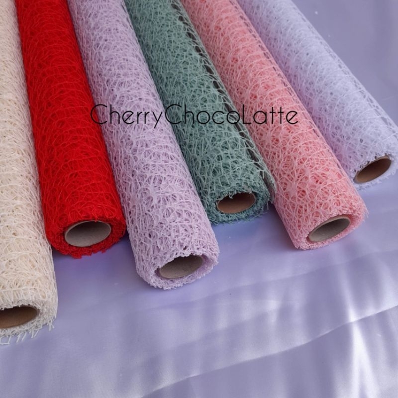 [ 1 Roll ] Flower Wrapping Paper Jaring Sprider Korea / Jaring Sprider Mesh Roll Wrapping / Flower W