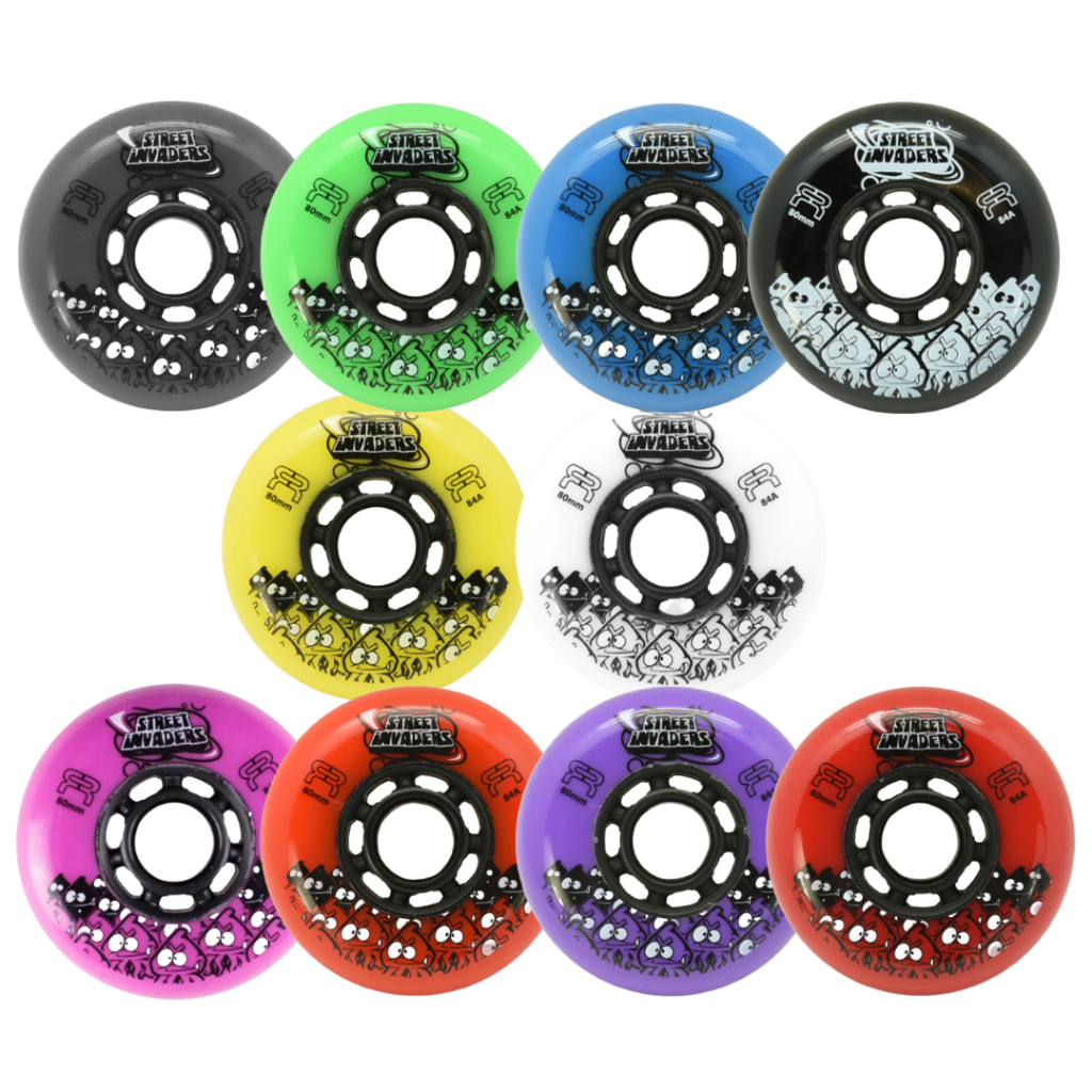 Roda Sepatu Roda | Merk FR - STREET INVADERS WHEEL 84A isi 8biji