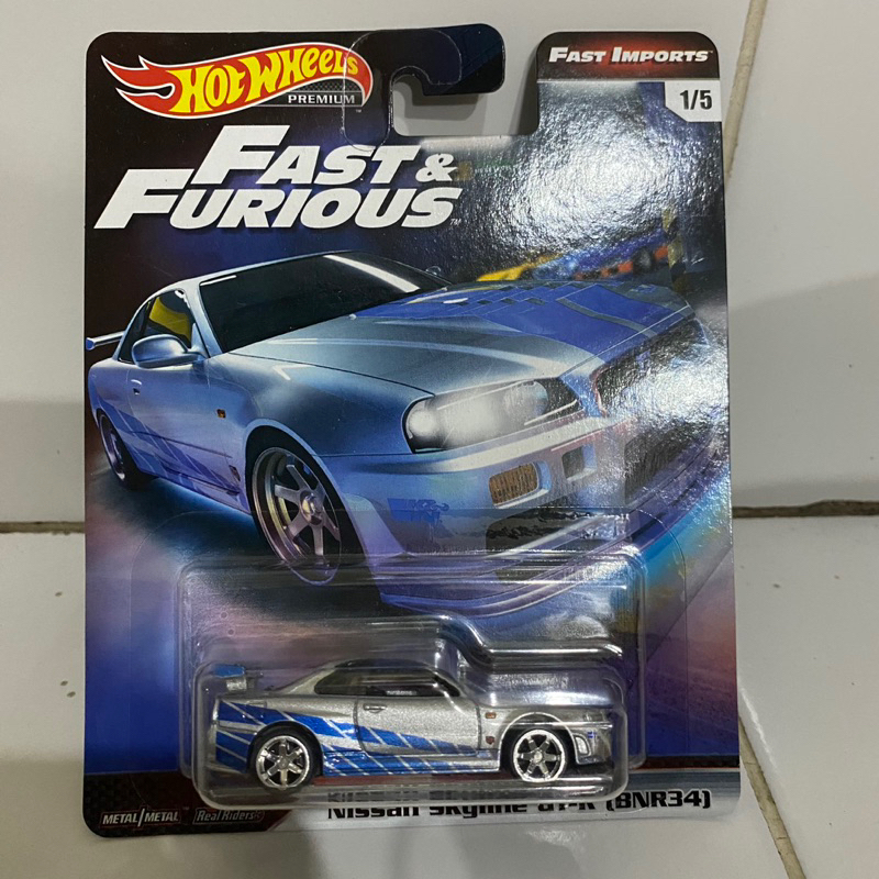 Hot Wheels Premium Fast Furious Nissan Skyline BNR R34 Fast Imports loose error tampo original facto