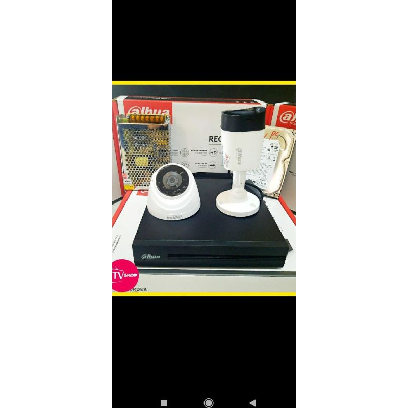 Paket CCTV 2 kamera Dahua Full HD berikut pemasangan