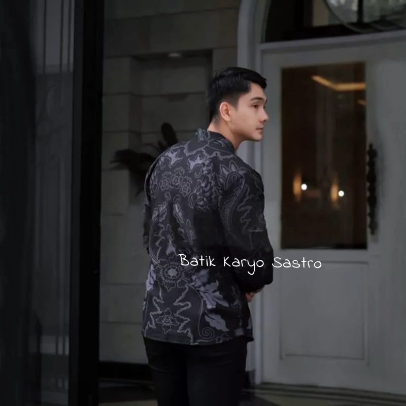 Kemeja Batik Pria Lengan Panjang Slimfit Hem Baju Modern Premium