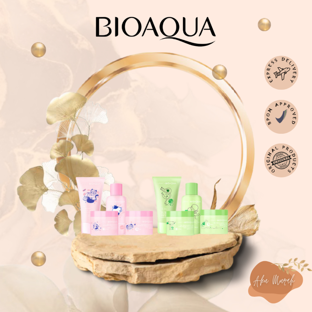 ✨ AKU MURAH ✨ BIOAQUA 4pcs Skincare Paket Niacinamide Glowing dan Acne Set - Glowing Set