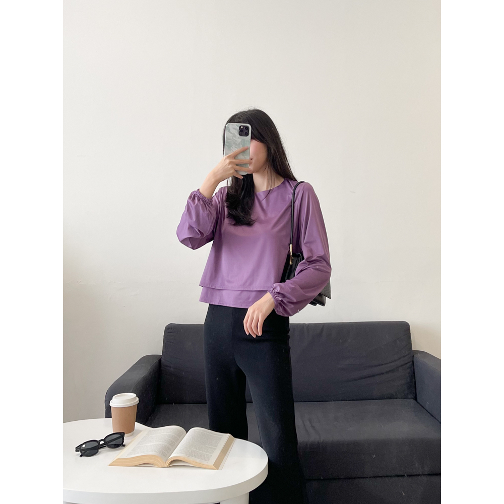 Kadaka T-0411 Blouse Wanita Double Layer Tangan Panjang