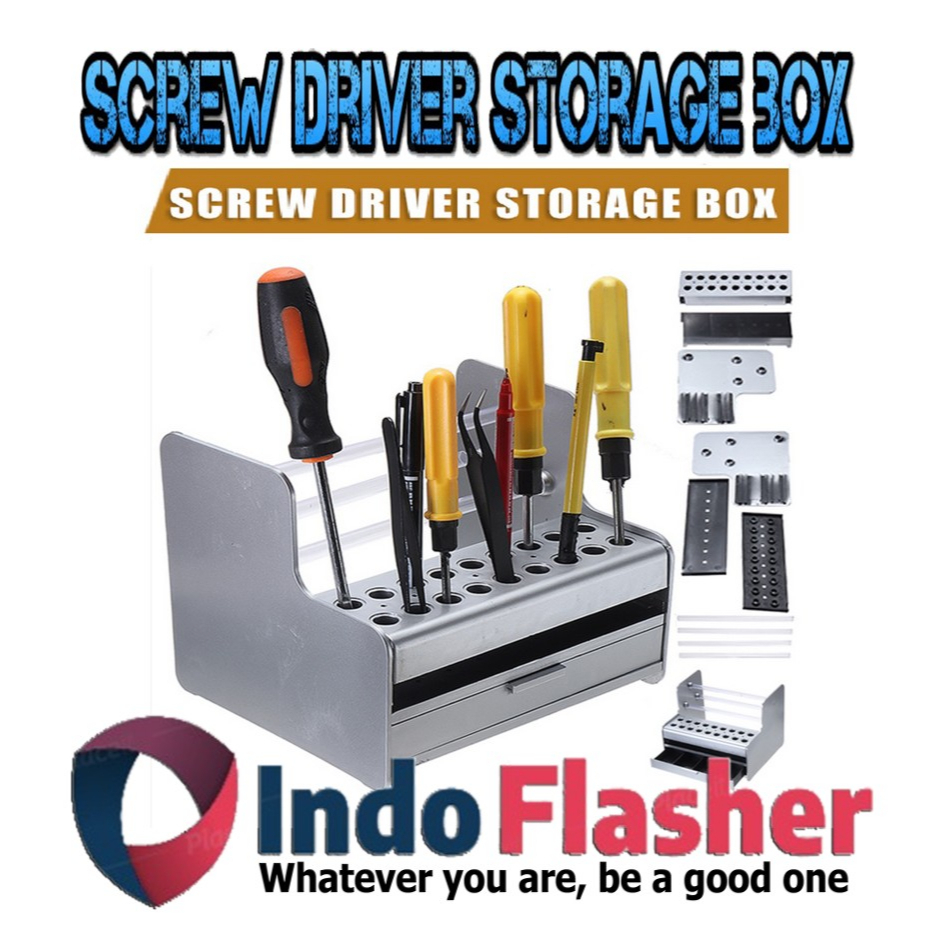 Screw Driver Storage Box Rak Obeng Sparepart Multifungsi Toolbox Rak Kayu Serbaguna Penyimpanan Spar