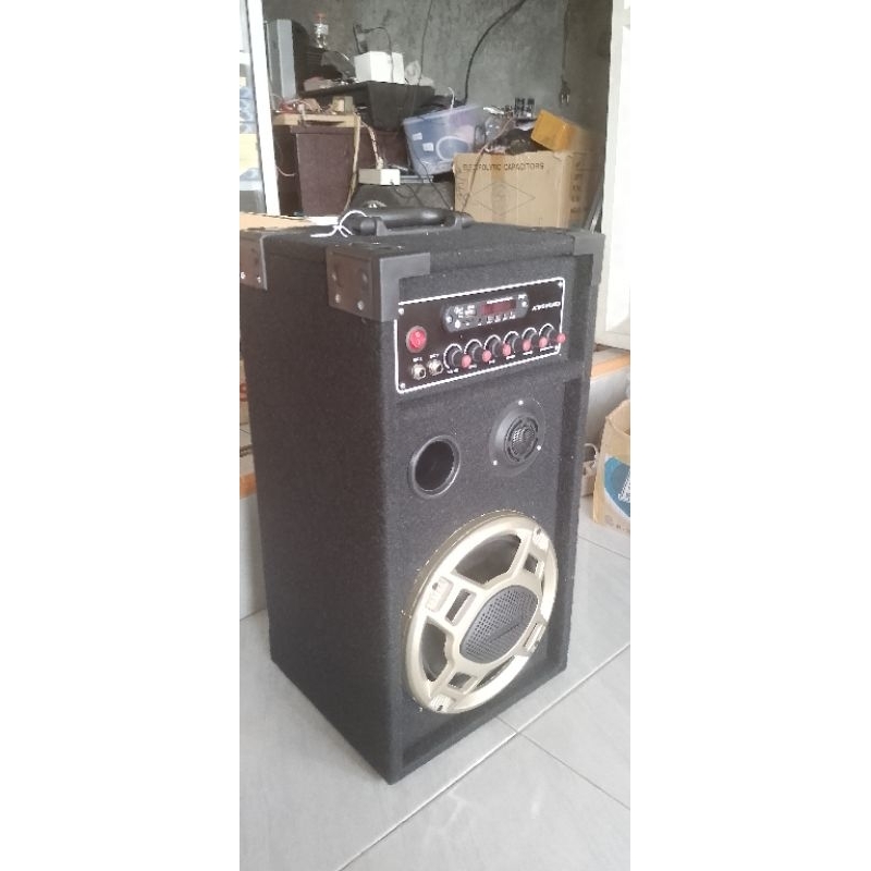 Aktif speaker 8 inch single bass mantap lengkap mic echo filter subwofer