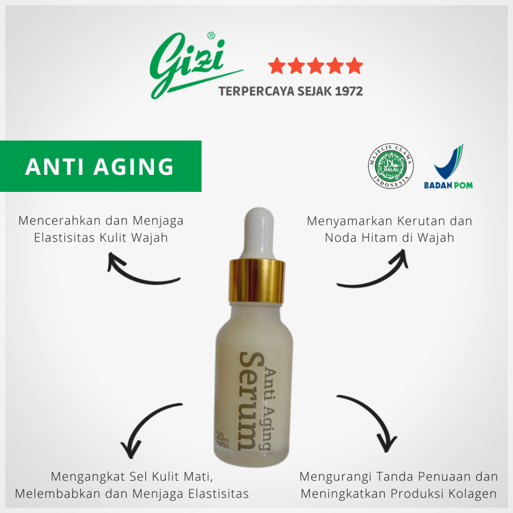 Skincare Serum Anti Aging / Perawatan Pencerah Wajah BPOM Gizi Super Cream Original