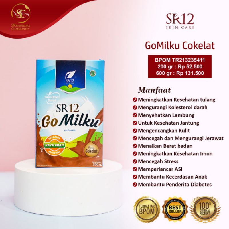 

GoMilku SR12 coklat/Susu Kambing Murni/ Susu Etawa Rasa Cokelat