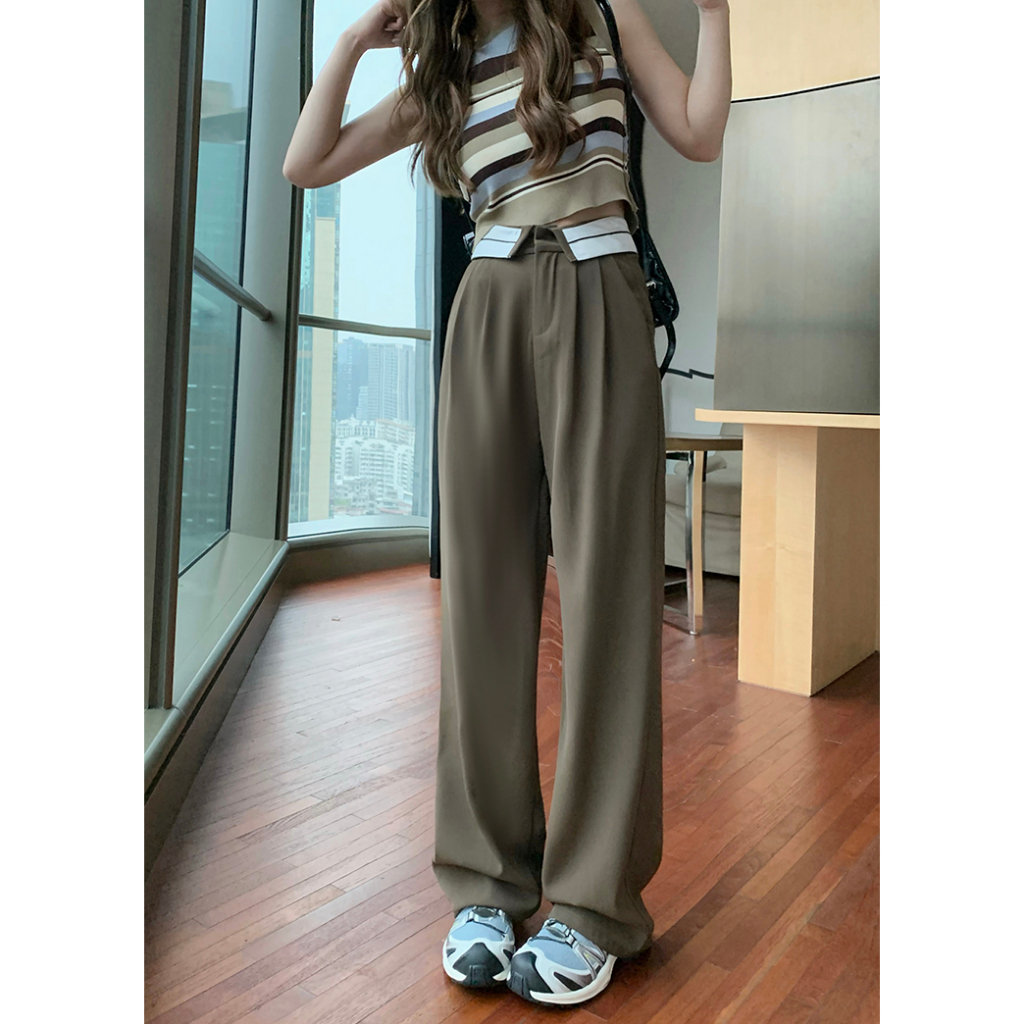 Celana Kulot Wanita Terbaru Kekinian Celana Bahan Import Loose Pants Highwaist Cewek Hitam Korean Style