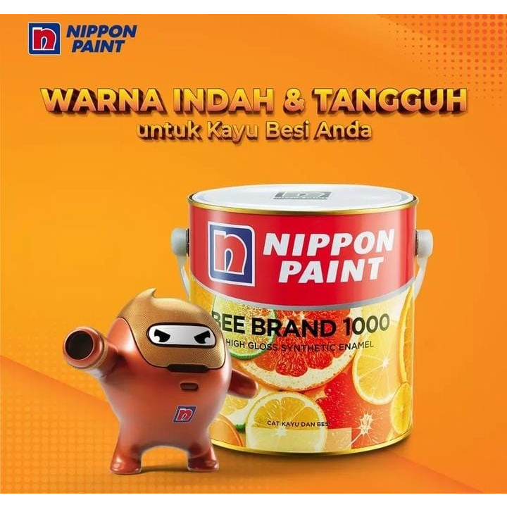 Cat Kayu dan Besi BEE BRAND 1000 Nippon Paint Cat Minyak 0,9L