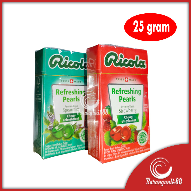 Ricola Refreshing Pearls Permen Chewy Refreshment 25 gr