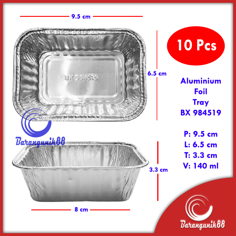 Aluminium Foil Tray BX984519 @10pcs Aluminium Foil Cup BX 984519 Kotak Persegi