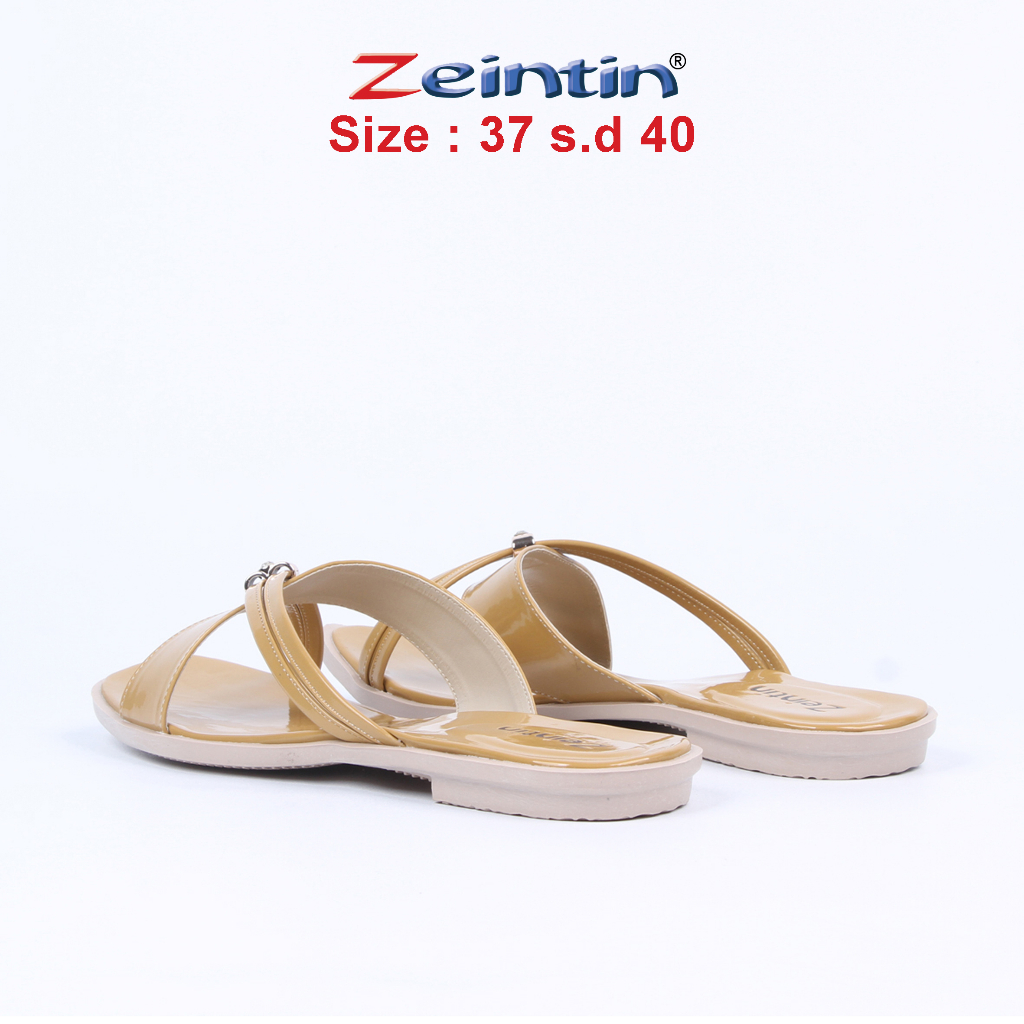 Zeintin - Sandal Wanita Bahan Kulit Sintetis Sandal Taplek Wanita Kekinian Orginal Zeintin SS