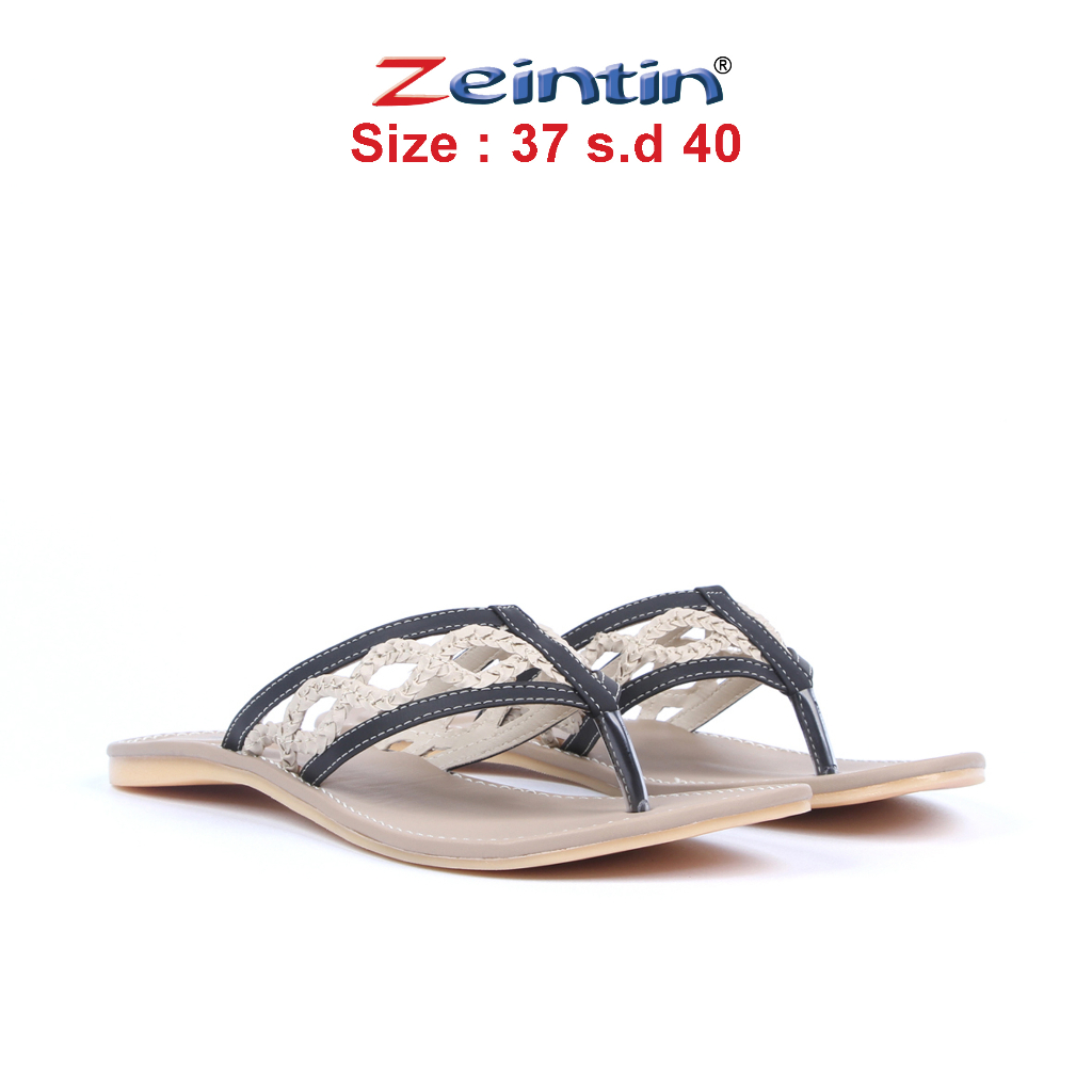 Zeintin - Sandal Wanita Slop Terbaru Sandal Wanita Model Anyam Sandal Jepit Selop Fashion Wanita Original Zeintin SS