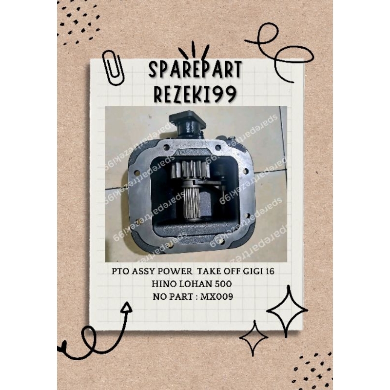 PTO Assy Power Take OFF Gigi 16 HINO LOHAN500 MX009