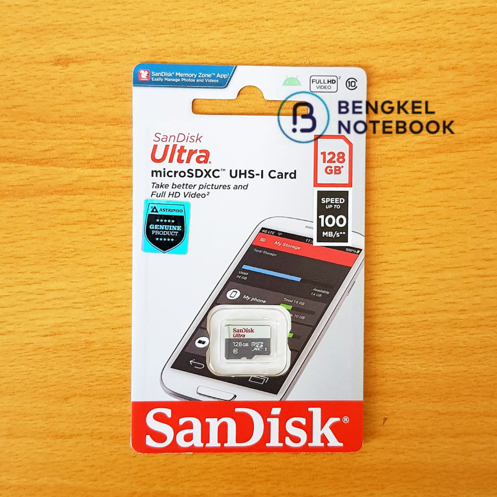 Memori Card Sandisk MicroSDHC MicroSD 128Gb