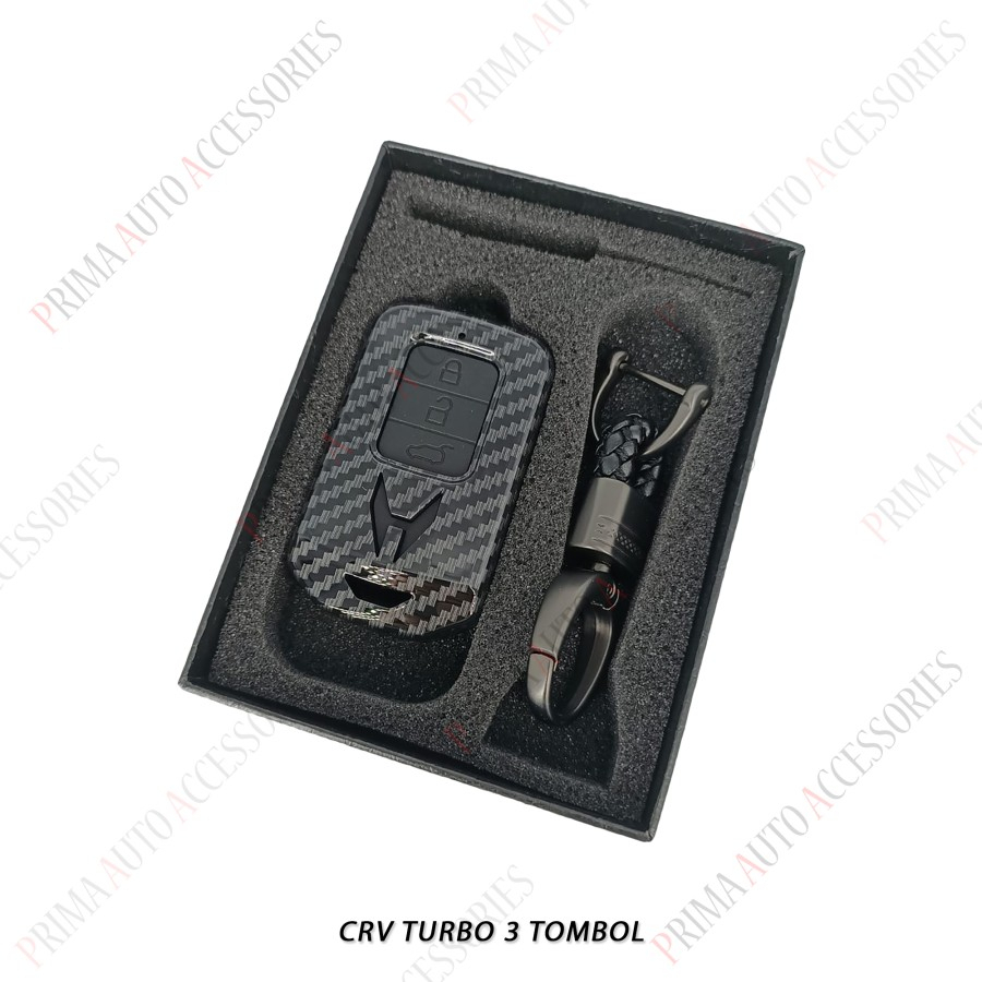 Casing Kunci Remote Mobil Honda Carbon Fiber CRV Turbo