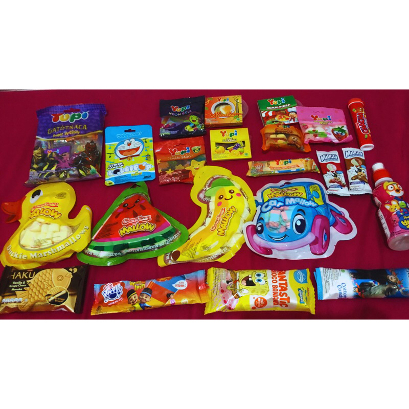 

Aneka jajan Yupi Mashmallo gestunai